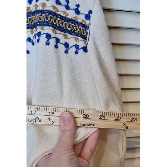 Vtg‎ Caftan Muumuu Dress Embroidered Maxi Tunic Boho Hippie Resort Wear M/L - Picture 11 of 15